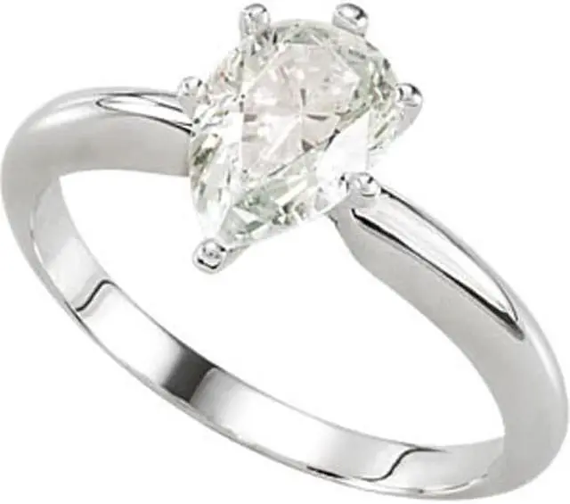 Alt view image 5 of 6 - Pear Diamond Solitaire Engagement Ring, 14K White Gold (0.59 Ct, I Color, SI1 Clarity) GIA Certified