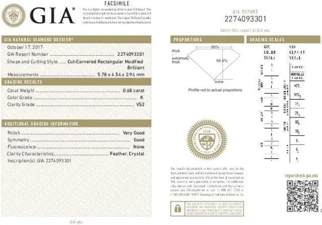 Main image of Radiant Cut Loose Diamond (0.68 Ct, K Color, VS2 Clarity) GIA Certified