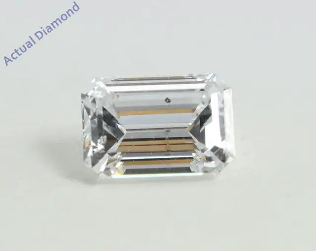 Alt view image 5 of 5 - Emerald Diamond Solitaire Engagement Ring, 14K White Gold (0.78 Ct, D Color, SI2 Clarity) GIA Certified