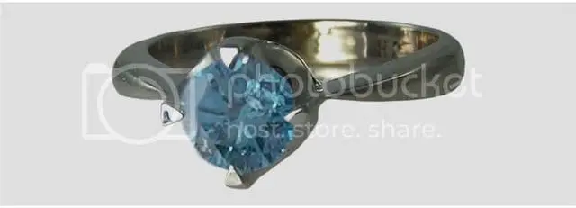 Alt view image 4 of 5 - Round Diamond Solitaire Engagement Ring 14k White Gold 0.71 Ct, (Sky Blue(Color irradiated) Color, I1 Clarity)