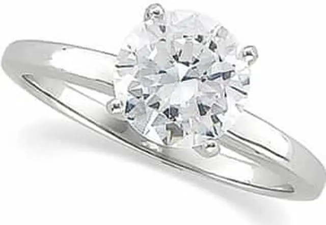 Alt view image 2 of 2 - Round Diamond Solitaire Engagement Ring 14k White Gold 0.47 Ct, (I Color, VS2 Clarity)