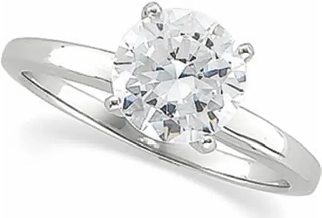 Alt view image 2 of 2 - Round Diamond Solitaire Engagement Ring 14k White Gold 0.52 Ct, F , I1