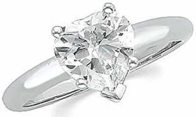 Alt view image 2 of 3 - Heart Diamond Solitaire Engagement Ring,14k White Gold (0.6 Ct,H Color,VS1 Clarity) GIA Certified