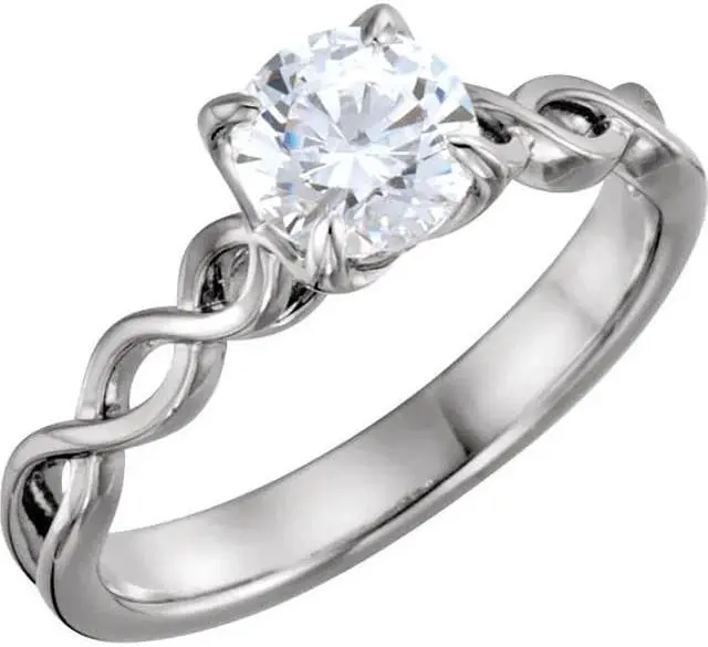 Main image of Round Diamond Solitaire Engagement Ring,14k White Gold (0.59 Ct,H Color,SI2 Clarity) GIA Certified