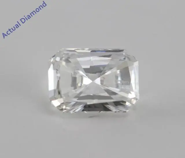 Alt view image 3 of 3 - Radiant Diamond Solitaire Pendant Necklace 14K White Gold (0.48 Ct, I, VS1 GIA Certified)