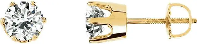 Main image of Round Diamond Stud Earrings 14k Yellow Gold (2.06 Ct, F-G Color, I1-SI3 Clarity)