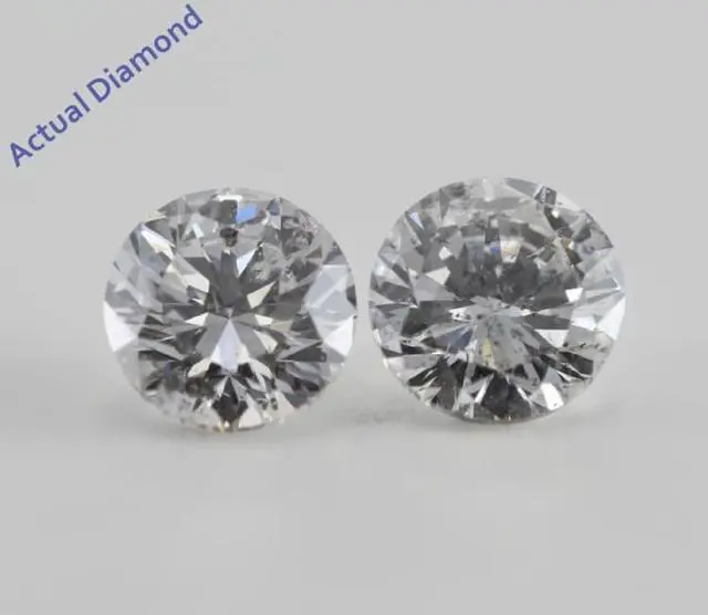 Alt view image 2 of 2 - Round Diamond Stud Earrings 14k Yellow Gold (2.06 Ct, F-G Color, I1-SI3 Clarity)