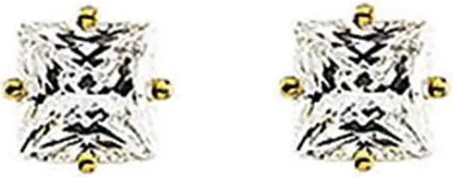 Main image of Princess Diamond Stud Earrings 14k Yellow Gold (1.38 Ct, L Color, SI Clarity)