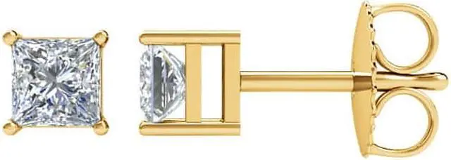Main image of Princess Diamond Stud Earrings 14k Yellow Gold (0.64 Ct,J Color,SI2 Clarity)