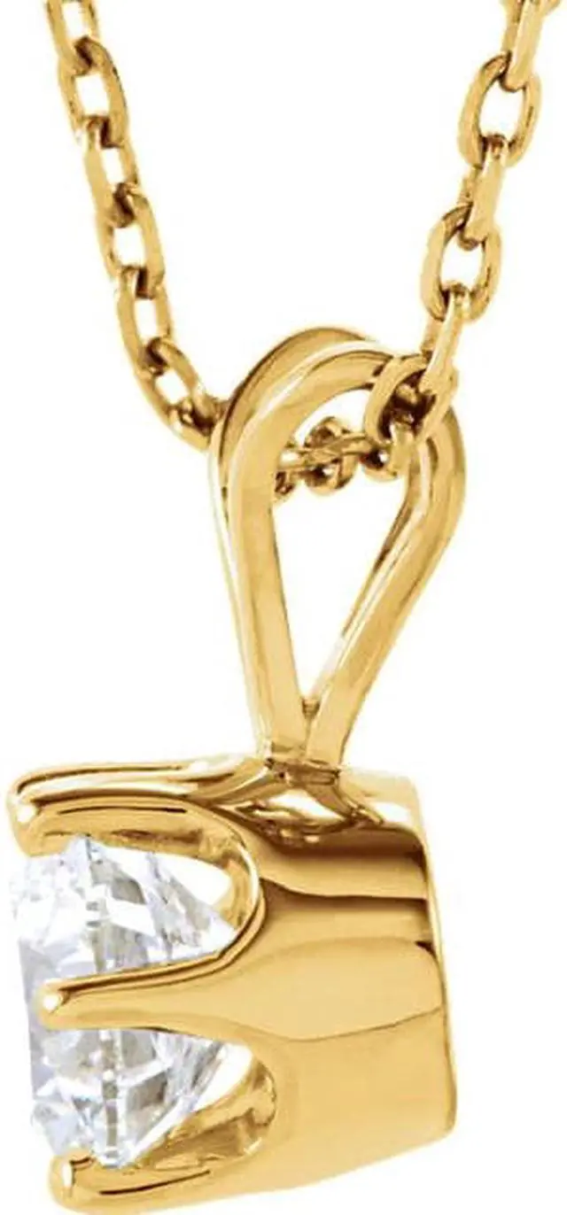 Alt view image 2 of 5 - Round Diamond Solitaire Pendant Necklace 14k Yellow Gold (0.4 Ct,K Color,VVS2 Clarity) GIA Certified