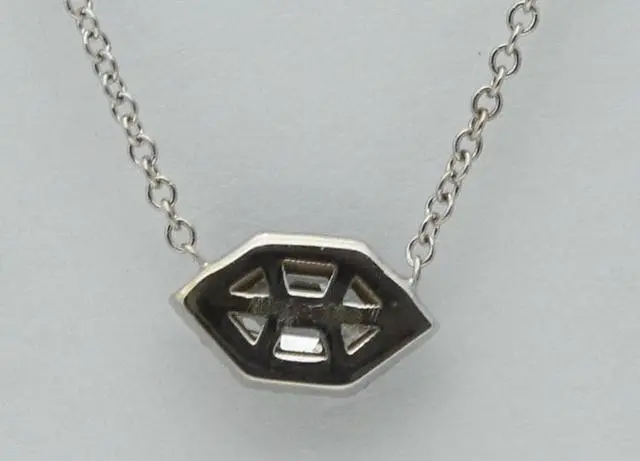 Alt view image 4 of 4 - 18k White Gold Marquise Duchess Cut Diamond Halo Pendant (0.26 Ct,F Color,VS1 Clarity)