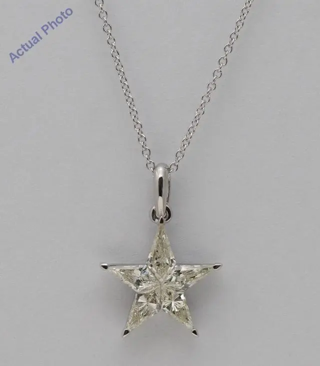 Main image of 18k White Gold Kite Cut Invisible Setting Star Diamond Pendant (1.01 Ct,J Color,SI2 Clarity)
