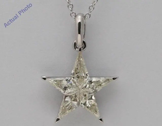 Alt view image 2 of 4 - 18k White Gold Kite Cut Invisible Setting Star Diamond Pendant (1.01 Ct,J Color,SI2 Clarity)