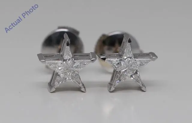 Main image of 18k White Gold Kite Cut Invisible Setting Star Diamond Stud Earrings (0.31 Ct,G Color,VS Clarity)