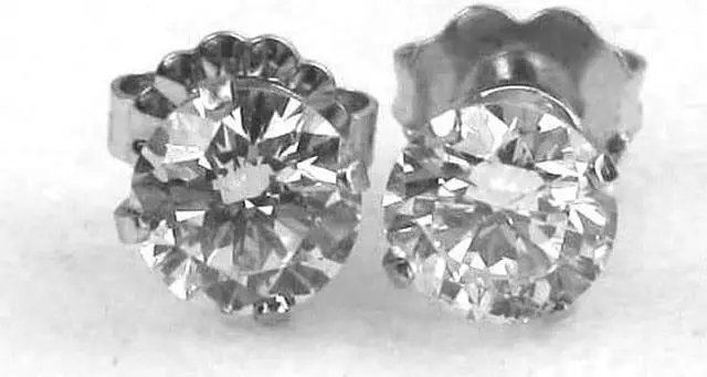 Main image of Round Diamond Stud Earrings 14k White Gold (0.69 Ct,E Color,VS1- VS2 Clarity GIA Certified)