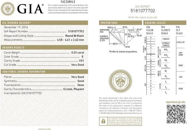 Alt view image 4 of 5 - Round Diamond Solitaire Pendant Necklace 14k Yellow Gold (0.33 Ct,E Color,VS1 Clarity) GIA Certified