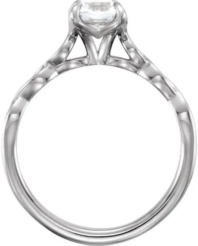 Alt view image 2 of 5 - Round Diamond Solitaire Engagement Ring,14k White Gold (0.59 Ct,H Color,SI2 Clarity) GIA Certified