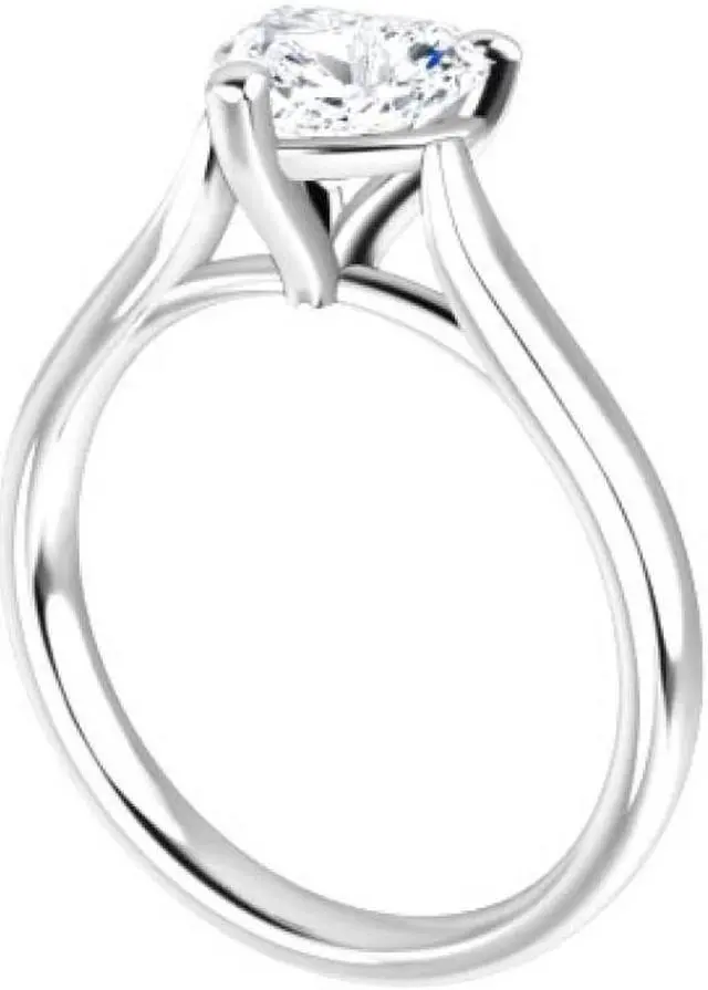 Alt view image 3 of 4 - Heart Natural Mined Diamond Solitaire Engagement Ring,14k White Gold (2.01 Ct,D Color,VS1 Clarity) GIA
