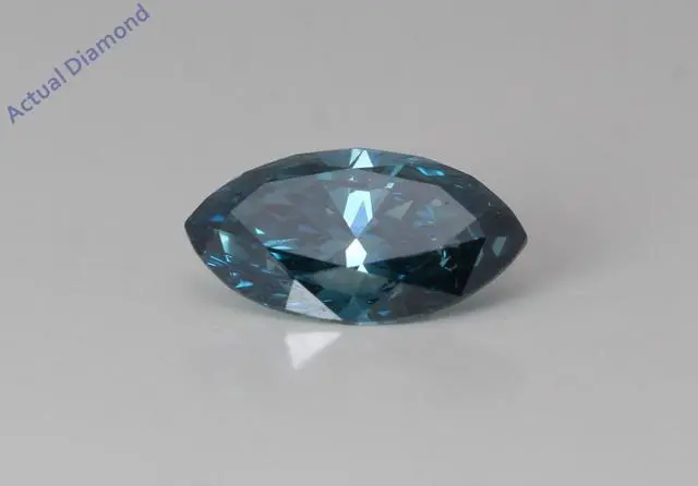 Alt view image 4 of 4 - Marquise Cut Loose Diamond (1.12 Ct,Ocean Blue(Irradiated) Color,SI2 Clarity)