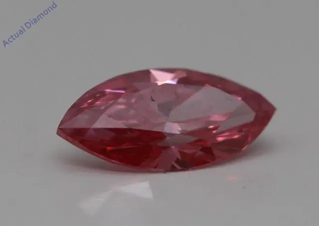 Alt view image 2 of 5 - Marquise Cut Loose Diamond (0.55 Ct,Pink(Hpht,Irradiated) Color,VS2 Clarity) AIG Certified