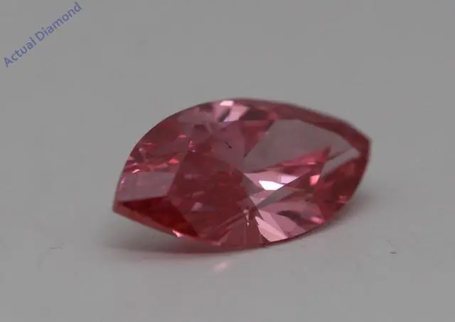 Alt view image 3 of 5 - Marquise Cut Loose Diamond (0.55 Ct,Pink(Hpht,Irradiated) Color,VS2 Clarity) AIG Certified
