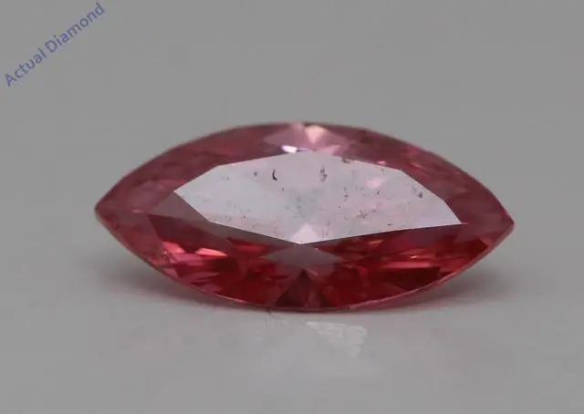 Alt view image 5 of 5 - Marquise Cut Loose Diamond (0.55 Ct,Pink(Hpht,Irradiated) Color,VS2 Clarity) AIG Certified