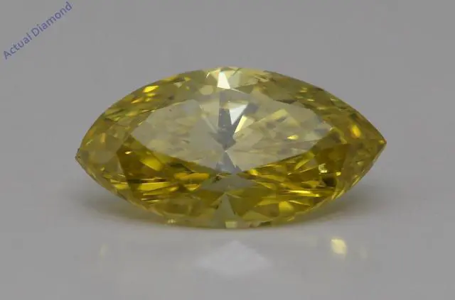 Main image of Marquise Cut Loose Diamond (1.03 Ct,Canary Yellow(Irradiated) Color,SI1 Clarity)