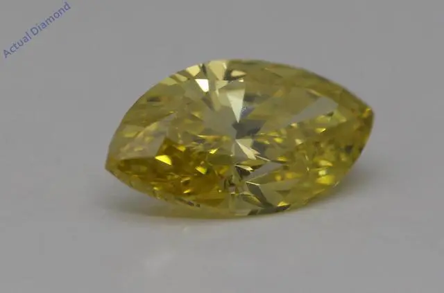 Alt view image 2 of 4 - Marquise Cut Loose Diamond (1.03 Ct,Canary Yellow(Irradiated) Color,SI1 Clarity)