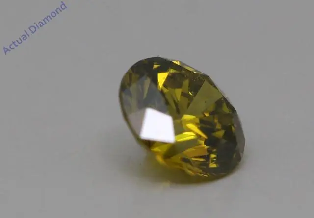 Alt view image 3 of 4 - Round Cut Loose Diamond (0.3 Ct,Yellow(Irradiated) Color,VS1 Clarity)