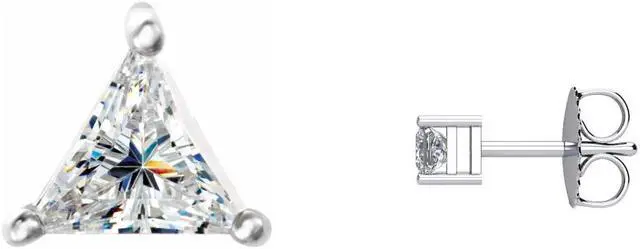 Alt view image 2 of 4 - Triangle Natural Mined Diamond Stud Earrings 14k White Gold (2.71 Ct,E-f Color,SI2 Clarity)