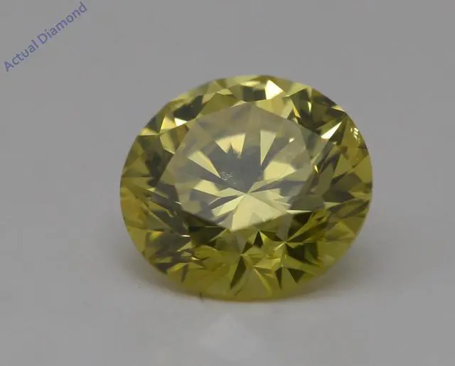 Main image of Round Cut Loose Diamond (0.81 Ct,Canary Yellow(Irradiated) Color,VS1 Clarity)