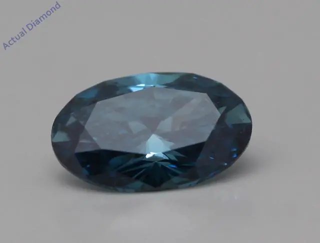 Alt view image 4 of 4 - Oval Cut Loose Diamond (0.5 Ct,Blue(Irradiated) Color,VS2 Clarity)