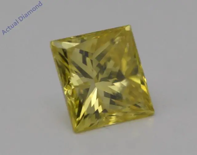 Alt view image 2 of 4 - Princess Cut Loose Diamond (0.48 Ct,Yellow(Irradiated) Color,VS1 Clarity)