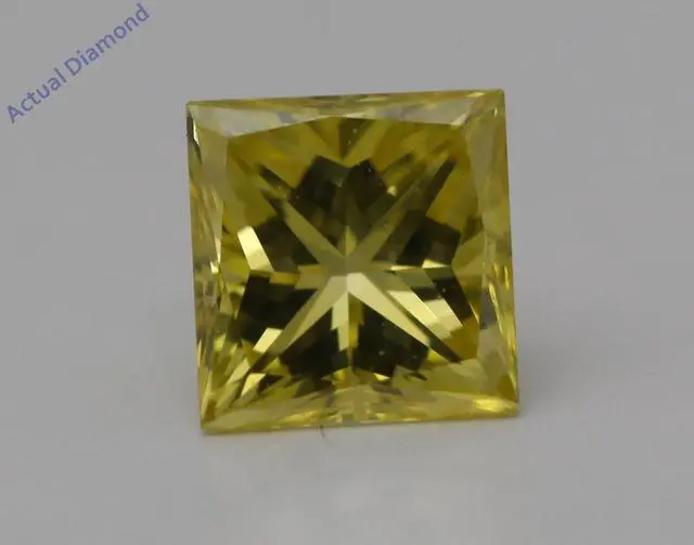 Alt view image 4 of 4 - Princess Cut Loose Diamond (0.48 Ct,Yellow(Irradiated) Color,VS1 Clarity)