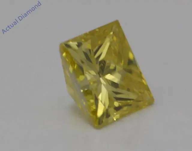 Alt view image 3 of 4 - Princess Cut Loose Diamond (0.48 Ct,Yellow(Irradiated) Color,VS1 Clarity)