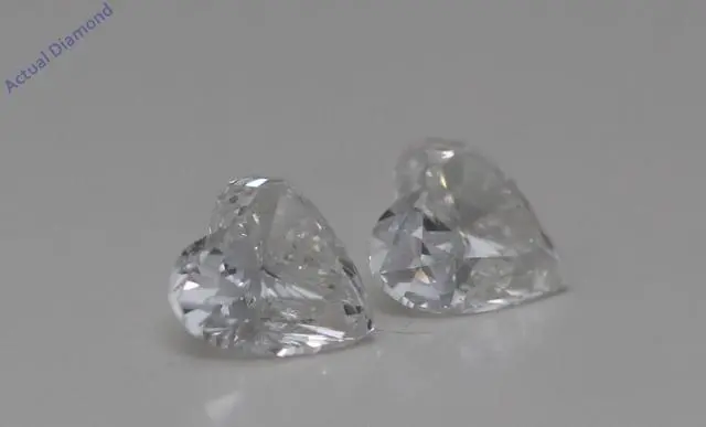 Alt view image 2 of 4 - A Pair of Heart Cut Loose Diamonds (0.98 Ct,I Color,VS1-VS2 Clarity)