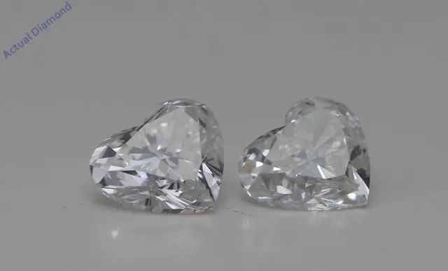 Alt view image 4 of 4 - A Pair of Heart Cut Loose Diamonds (0.98 Ct,I Color,VS1-VS2 Clarity)