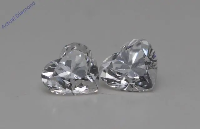 Alt view image 4 of 4 - A Pair of Heart Cut Loose Diamonds (0.76 Ct,I Color,VS2-SI1 Clarity)