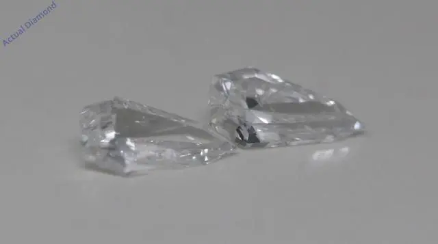 Alt view image 2 of 4 - A Pair of Spade Cut Natural Mined Loose Diamonds (0.42 Ct,G Color,SI2 Clarity)