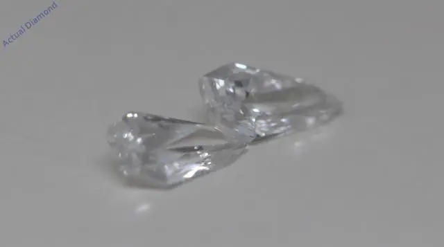 Alt view image 3 of 4 - A Pair of Spade Cut Natural Mined Loose Diamonds (0.42 Ct,G Color,SI2 Clarity)
