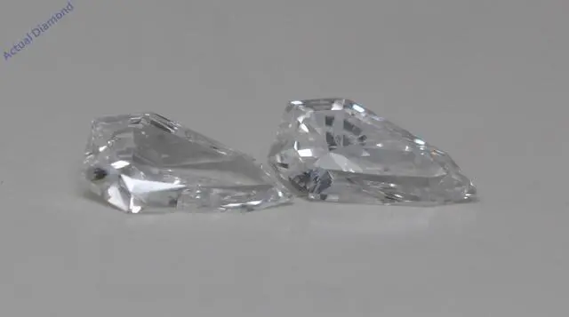 Alt view image 4 of 4 - A Pair of Spade Cut Natural Mined Loose Diamonds (0.42 Ct,G Color,SI2 Clarity)