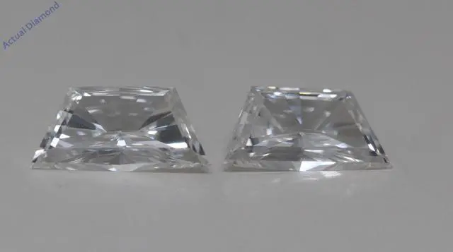 Alt view image 4 of 4 - A Pair of Trapezoid Cut Natural Mined Loose Diamonds (0.55 Ct,G Color,VS1 Clarity)