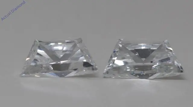 Alt view image 4 of 4 - A Pair of Trapezoid Cut Natural Mined Loose Diamonds (0.7 Ct,H Color,SI1 Clarity)