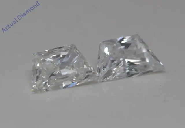 Alt view image 2 of 4 - A Pair of Trapezoid Cut Natural Mined Loose Diamonds (0.66 Ct,G Color,VS1 Clarity)
