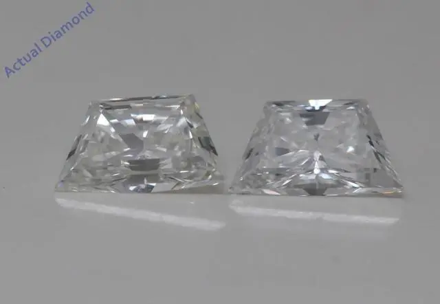 Alt view image 4 of 4 - A Pair of Trapezoid Cut Natural Mined Loose Diamonds (0.66 Ct,G Color,VS1 Clarity)
