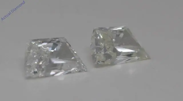 Alt view image 2 of 4 - A Pair of Trapezoid Cut Natural Mined Loose Diamonds (0.59 Ct,I Color,SI1 Clarity)