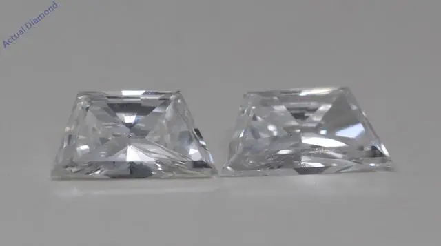Alt view image 4 of 4 - A Pair of Trapezoid Cut Natural Mined Loose Diamonds (0.61 Ct,G Color,VS2 Clarity)