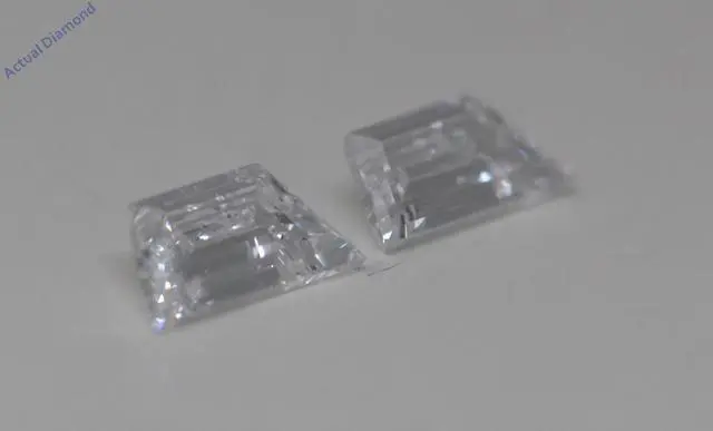 Alt view image 3 of 4 - A Pair of Trapezoid Step Cut Natural Mined Loose Diamonds (0.52 Ct,D Color,VVS1 Clarity) GIA Certified