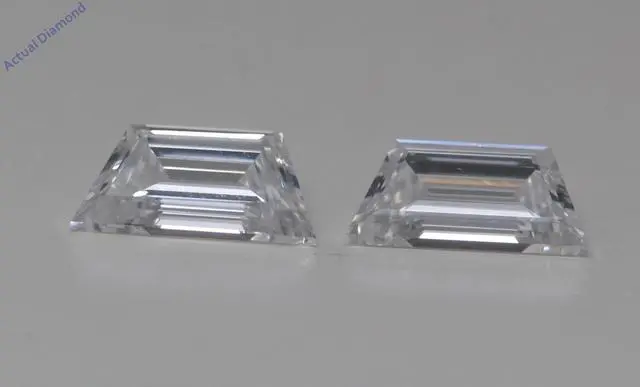 Alt view image 4 of 4 - A Pair of Trapezoid Step Cut Natural Mined Loose Diamonds (0.52 Ct,D Color,VVS1 Clarity) GIA Certified