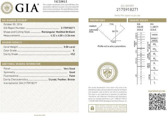 Alt view image 3 of 4 - Princess Natural Mined Diamond Solitaire Pendant Necklace 14k White Gold (0.5 Ct,E Color,VS2 Clarity) GIA